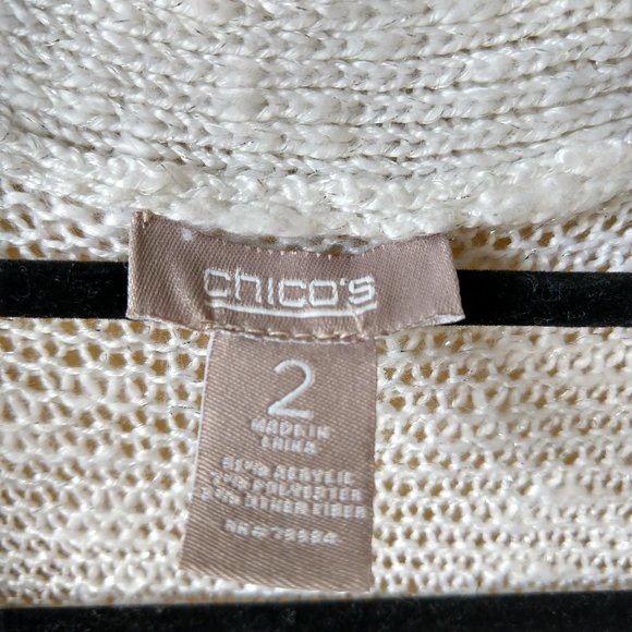 Chico's White Knit Cardigan Sweater - Picture 2 of 3